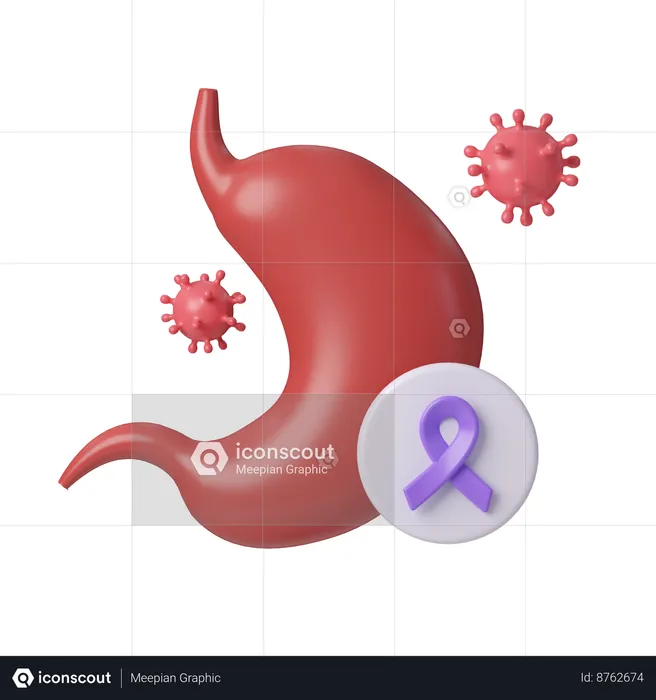 Stomach Cancer Awarenes  3D Icon