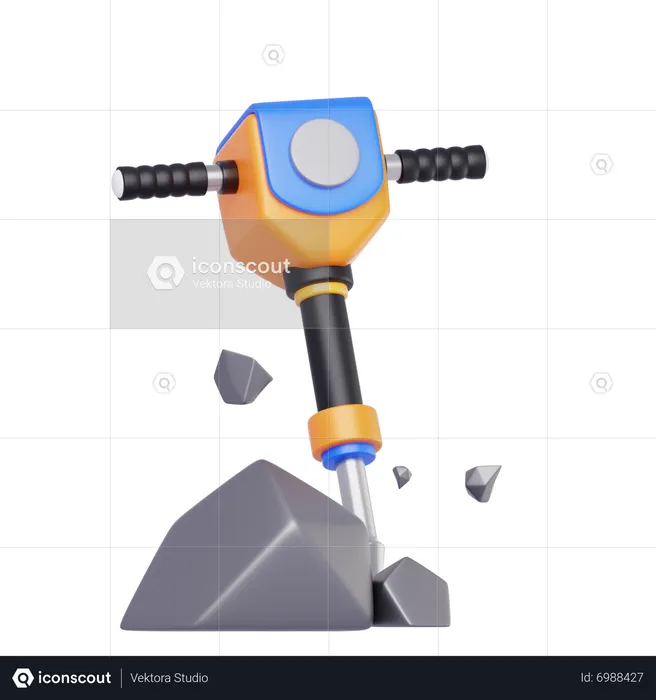 Stone Drilling Machine  3D Icon