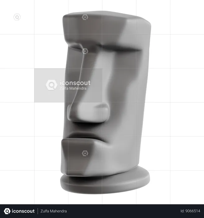 Stone Face Emoji Emoji 3D Icon