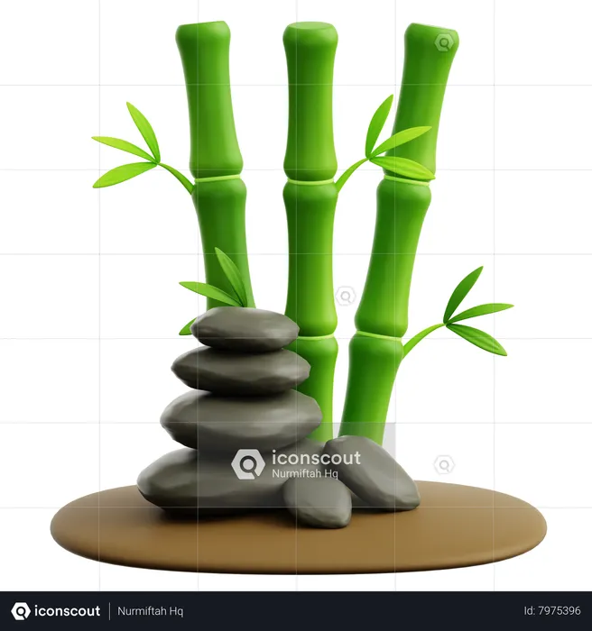 Stones And Bamboo  3D Icon