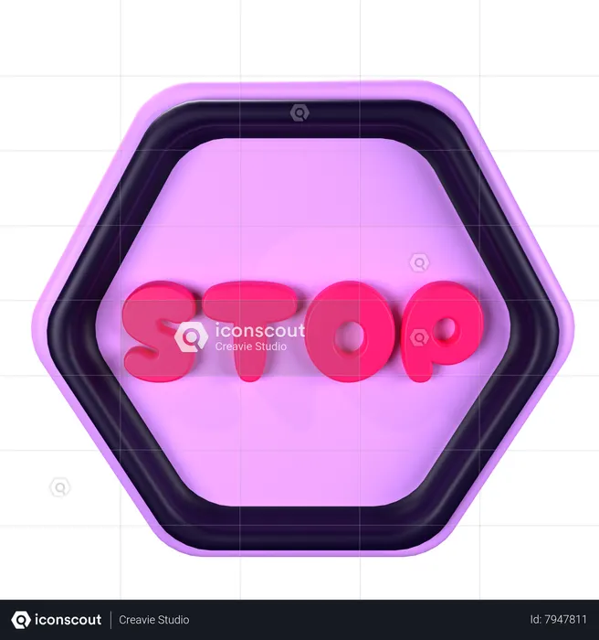 Stop  3D Icon