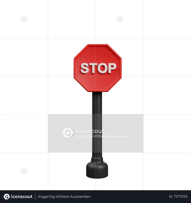 Stop Board  3D Icon