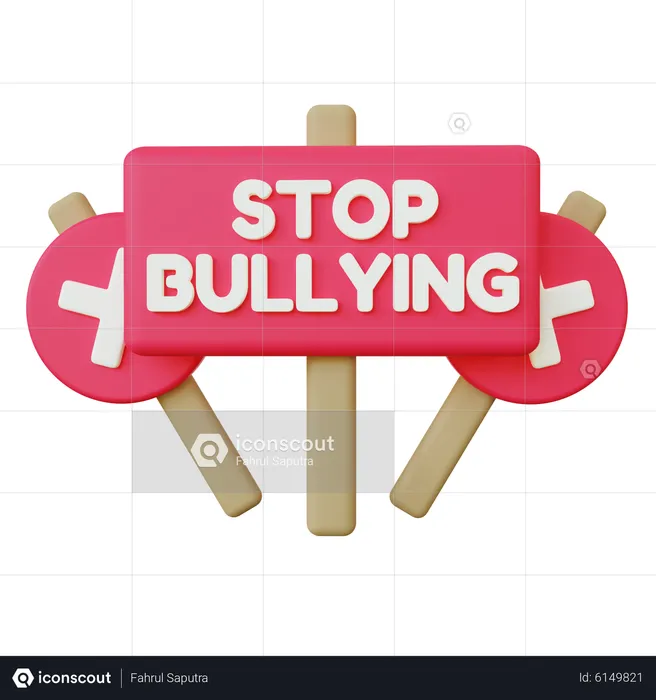 Stop Bullying Signboard  3D Illustration