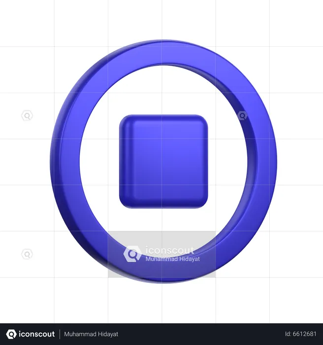 Stop Button  3D Icon