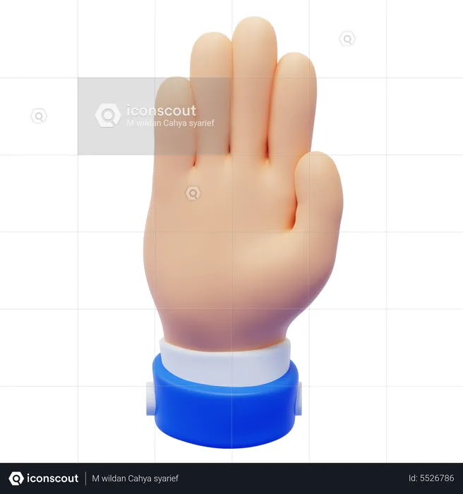 Stop Hand Gesture  3D Icon