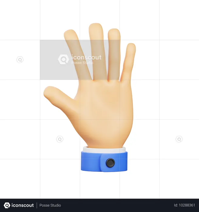 Stop Hand Gesture  3D Icon