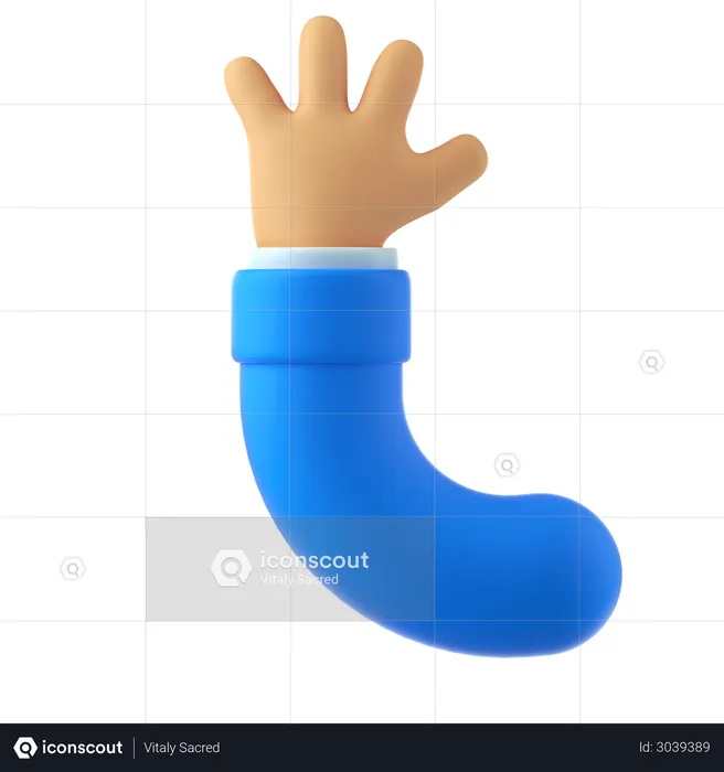 Stop hand gesture  3D Illustration