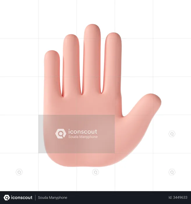 Stop hand gesture  3D Illustration
