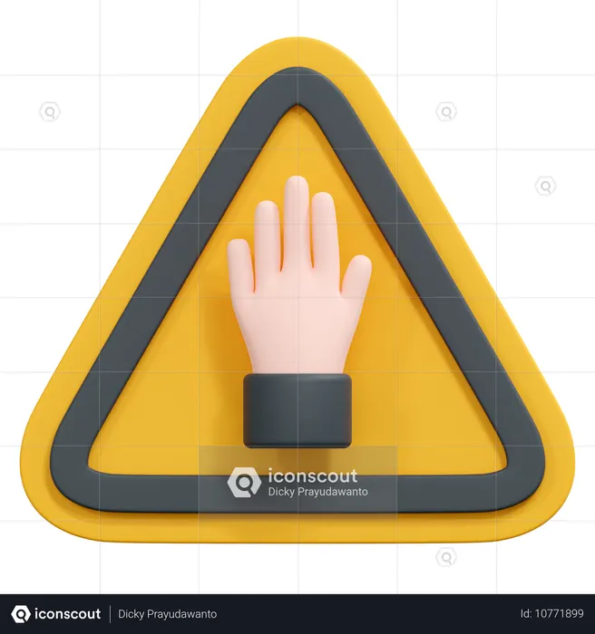 Stop hand sign  3D Icon
