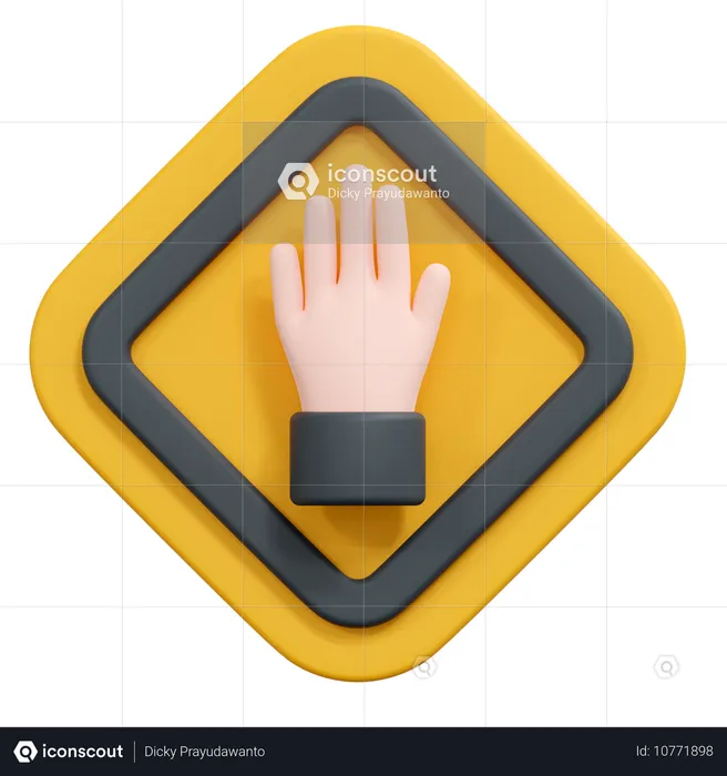 Stop hand sign  3D Icon