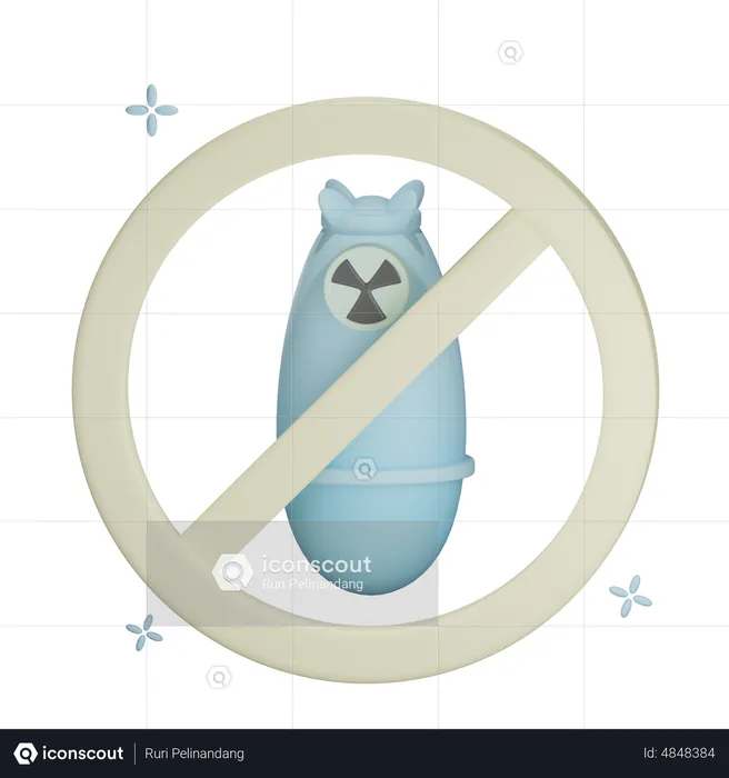 Stop Nuclear Bomb  3D Icon