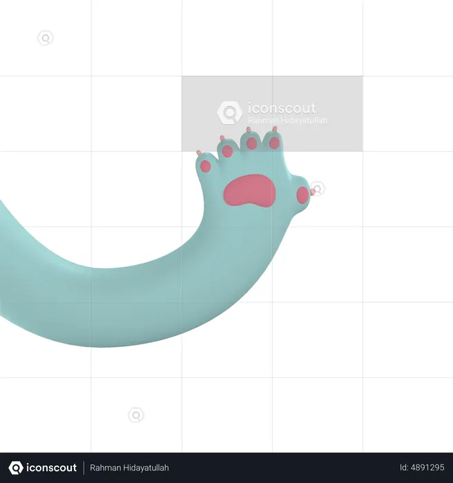 Stop Paw Hand Gesture  3D Icon