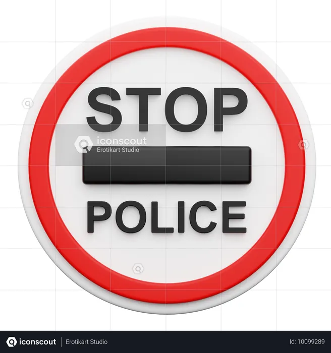 Stop Police  3D Icon