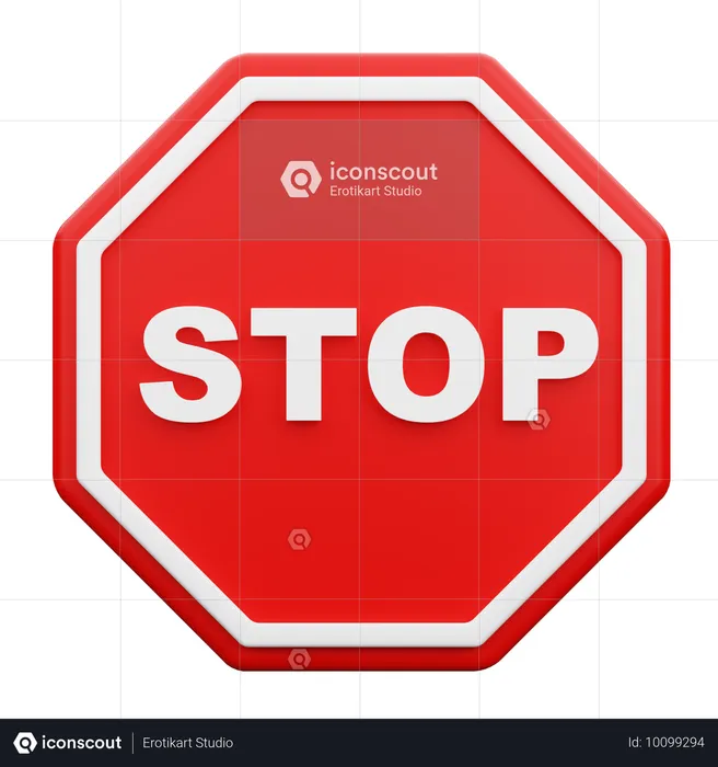 Stop Sign  3D Icon