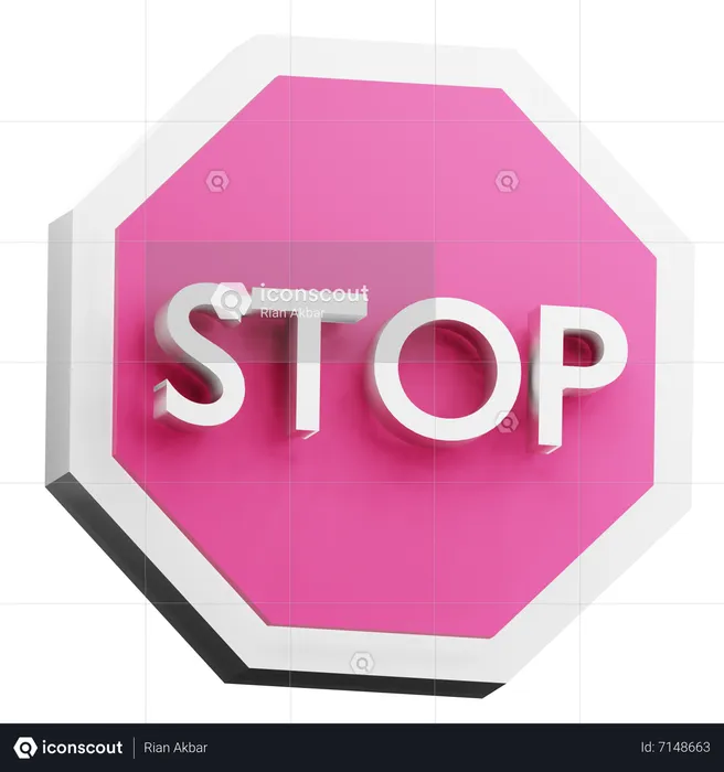 Stop Sign  3D Icon