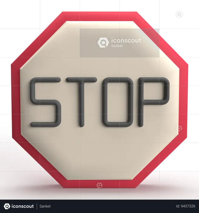 Stop Sign  3D Icon