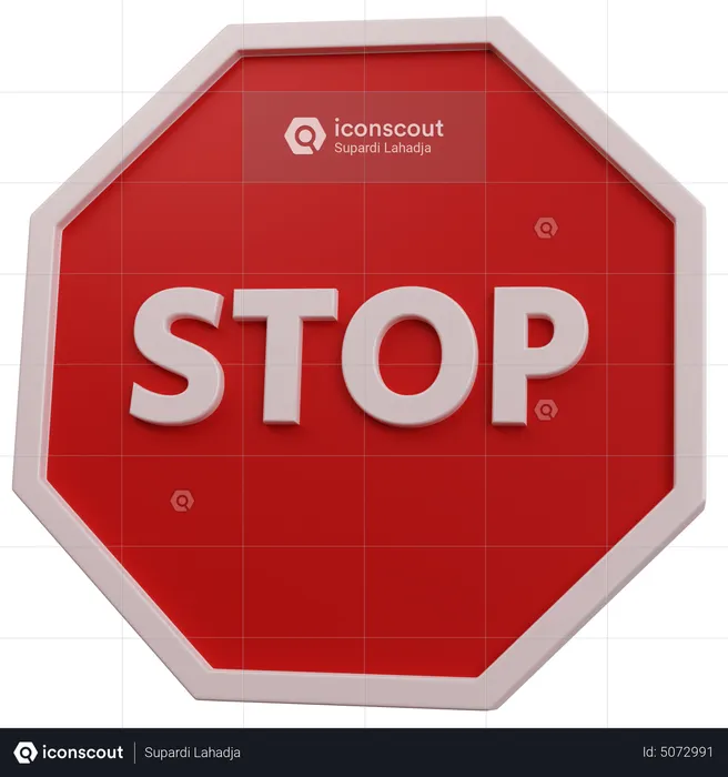 Stop Sign  3D Icon