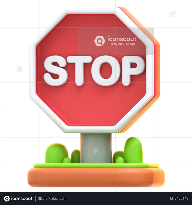 Stop Sign  3D Icon