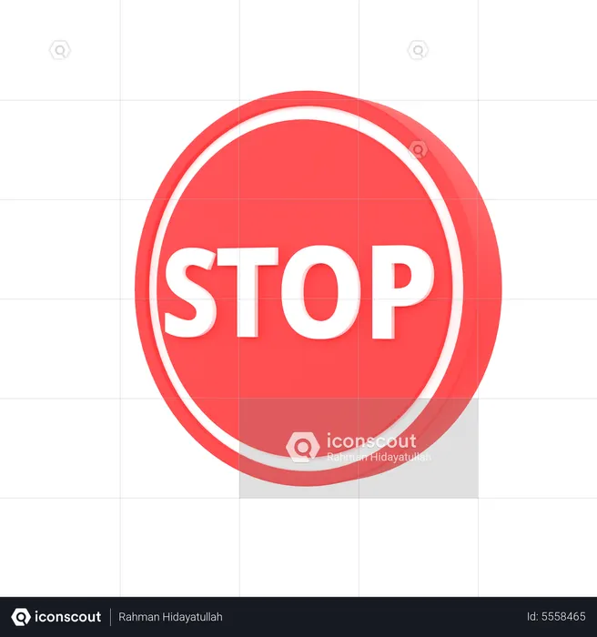 Stop Sign  3D Icon