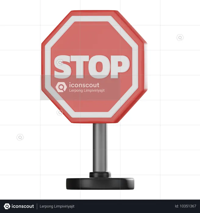 Stop Sign  3D Icon