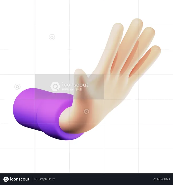 Stop Sign Hand Gesture  3D Icon