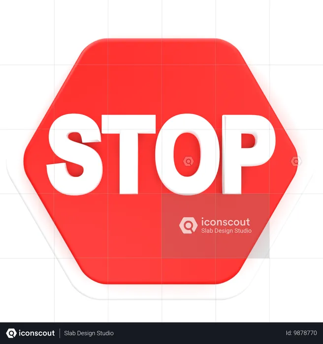 Stop Signage  3D Icon