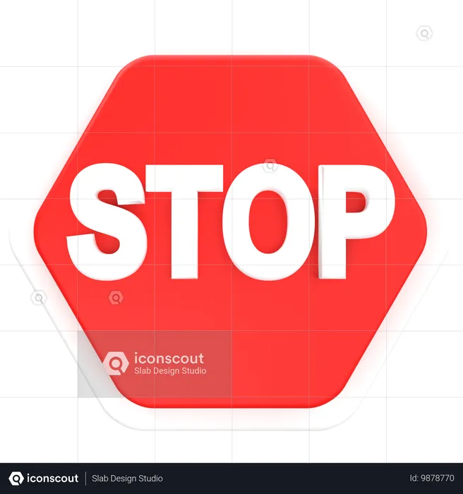 Stop Signage  3D Icon