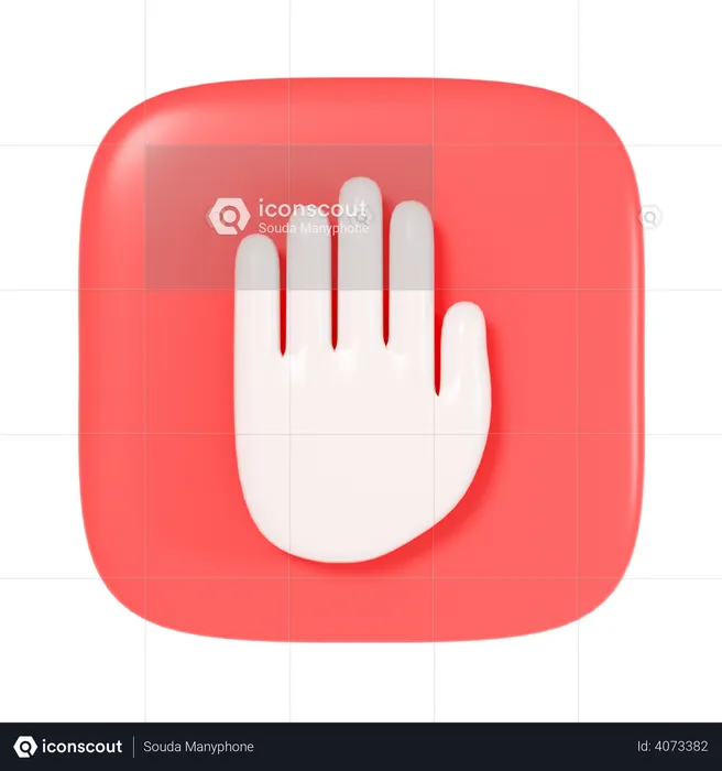 Stopp-Hand  3D Icon