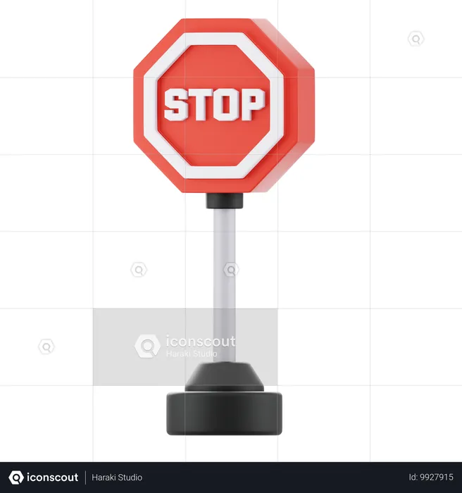 Stoppschild hier  3D Icon