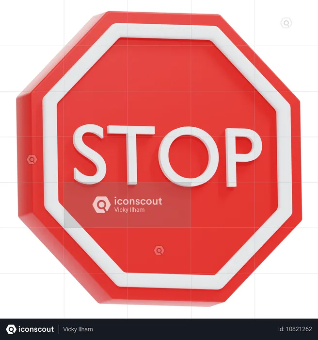 Stoppschild  3D Icon