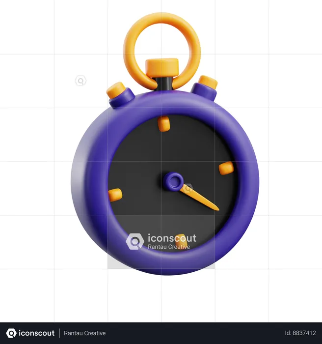 Stopwatch  3D Icon