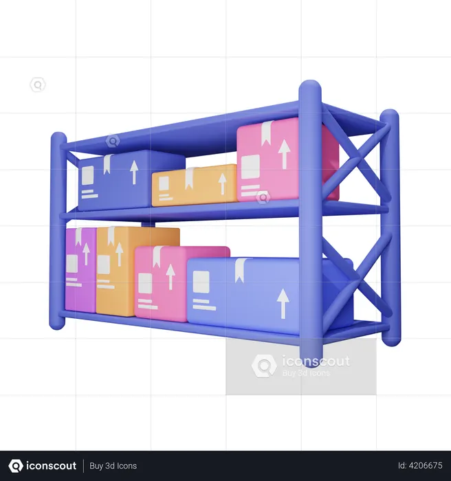 Storage rack  3D Illustration