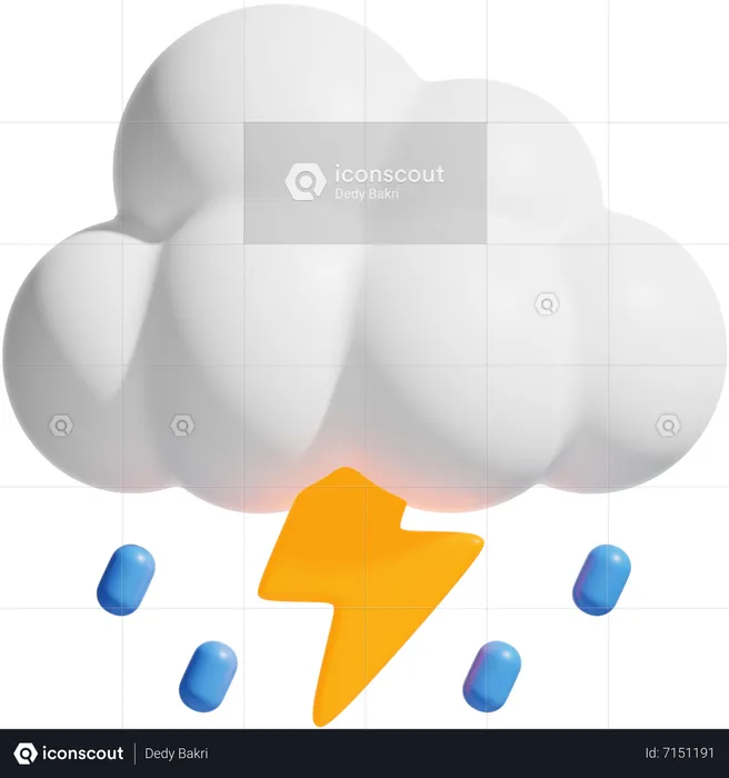 Storm clouds  3D Icon