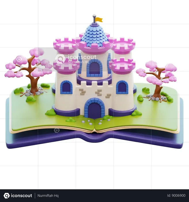 Story Book with Castle  3D Icon