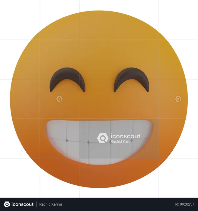 Strahlendes Gesicht mit lachenden Augen Emoji 3D Icon