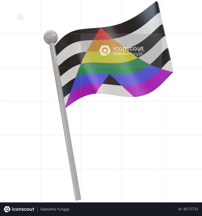 Straight Ally Flag Flag 3D Flag