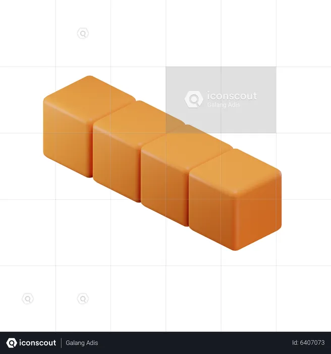 Straight-Long Tetris Block  3D Icon