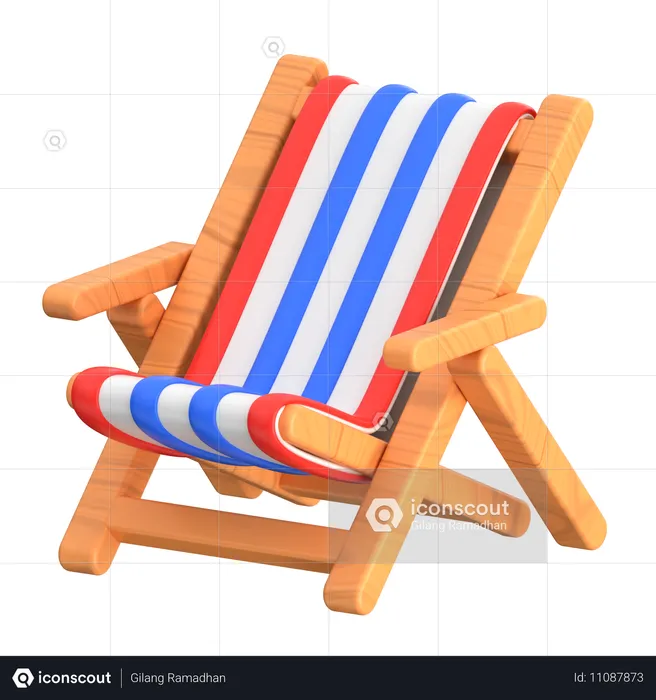 Strandstuhl  3D Icon