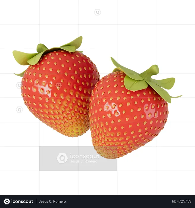 Strawberries  3D Illustration