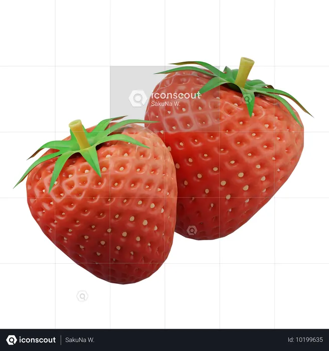 Strawberry 3d icon  3D Icon