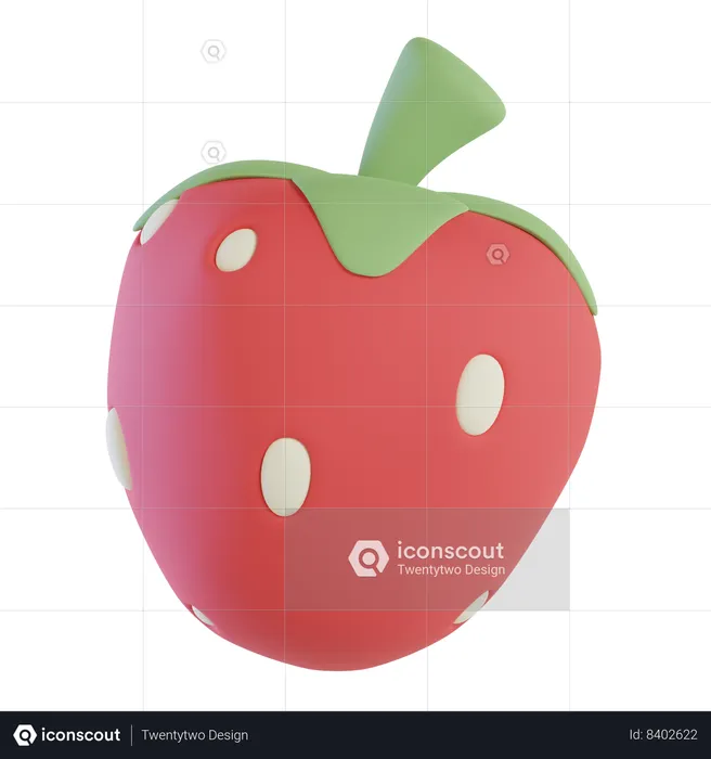 Strawberry  3D Icon