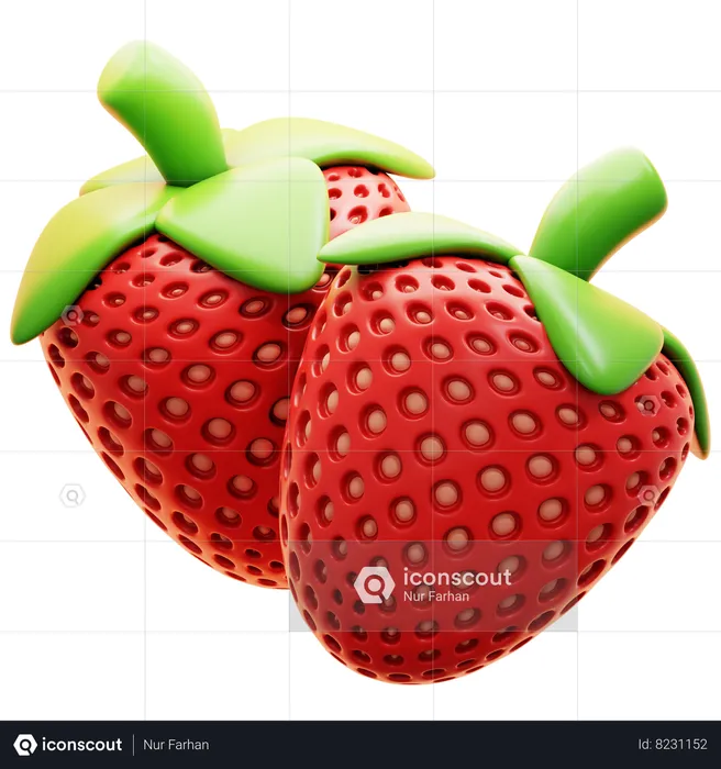 Strawberry  3D Icon