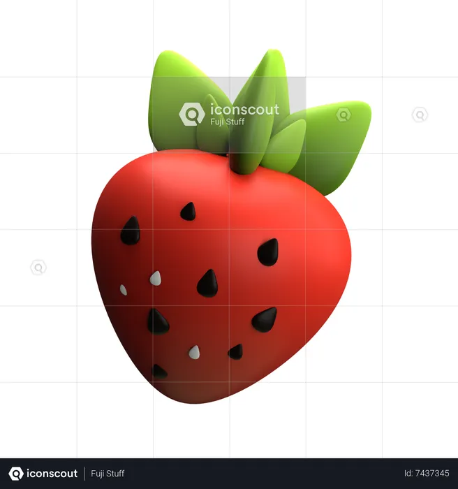 Strawberry  3D Icon