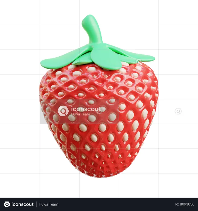 Strawberry  3D Icon