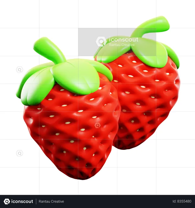 Strawberry  3D Icon