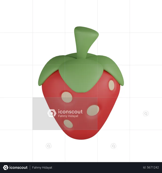 Strawberry  3D Icon