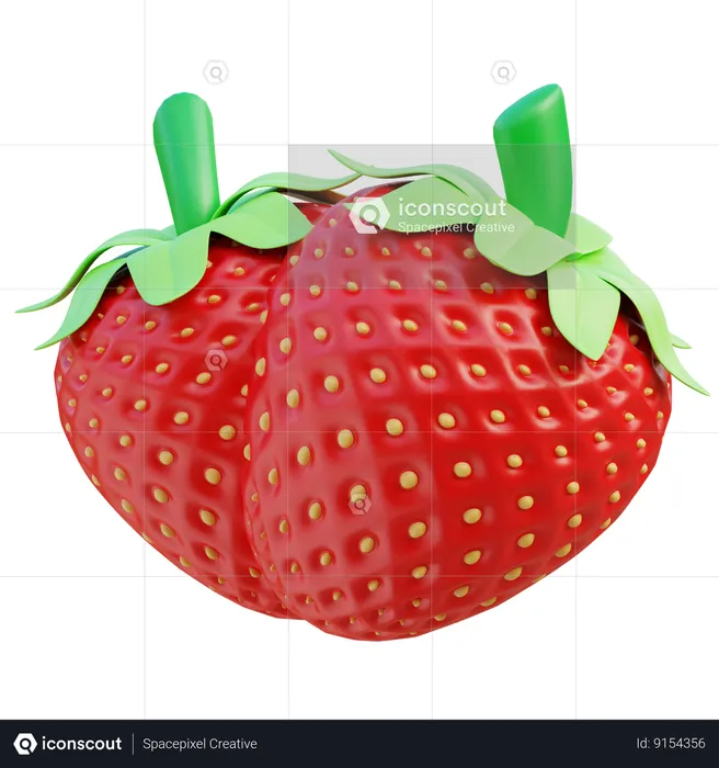 Strawberry  3D Icon