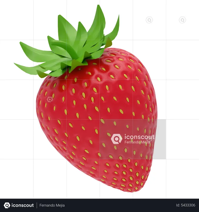 Strawberry  3D Icon