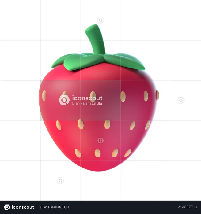 Strawberry  3D Illustration