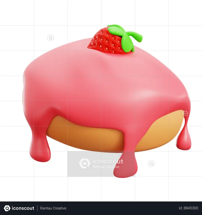 Strawberry bread  3D Icon